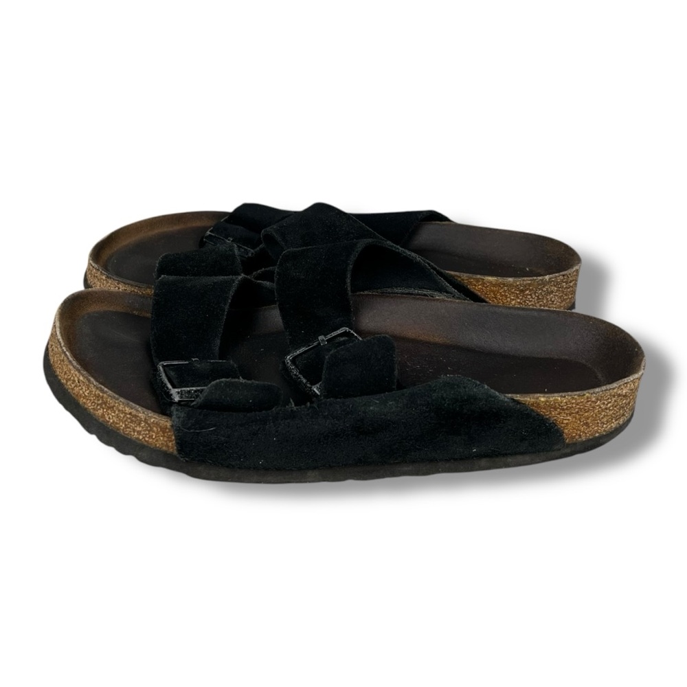 Birkenstock Arizona Women's Black Suede Sandals Soft Footbed 9/9.5 EU40
